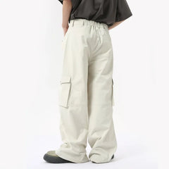 Hearujoy High Street Men's Cargo Pants Summer Loose Big Peckers Straight Trousers Wide Leg Male Casual Overalls 9C6311