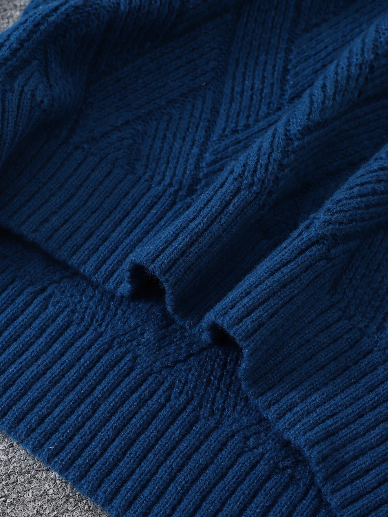 HEARUJOY  -  New Popular Autumn and Winter Pure Color Polo Collar V-Neck Pullover Sweater Casual Round Neck High-End Textured Knitted Men's Pullover