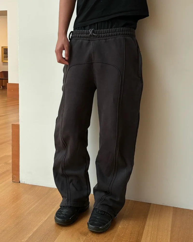 Hearujoy American retro casual straight leg wide leg pants men and women fashion streetwear Harajuku couple oversized sports casual pants