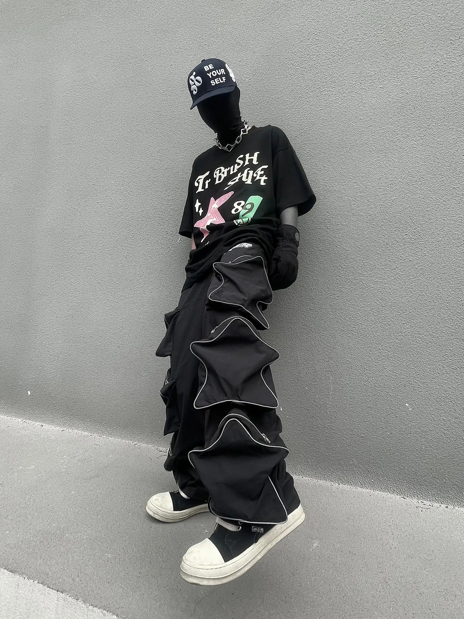 Hearujoy Cargo Pants Men Y2k Pants Hip Hop Punk Black Casual Goth Joggers Men Sweatpants Oversized Star Pocket Baggy Hosen Streetwear