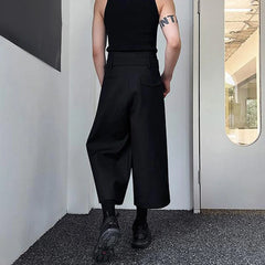 HEARUJOY  -  Mens Pants Belt Dark Wide-Leg Pants Japanese Streetwear Harajuku Commuting Business Office All-Match Casual Pants Men'S Clothing