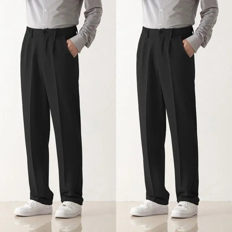 HEARUJOY  -  Anti-wrinkle-free Ironing Trousers for Men Slim Feet High-end Formal Suit Pants Casual Nine-point Pants