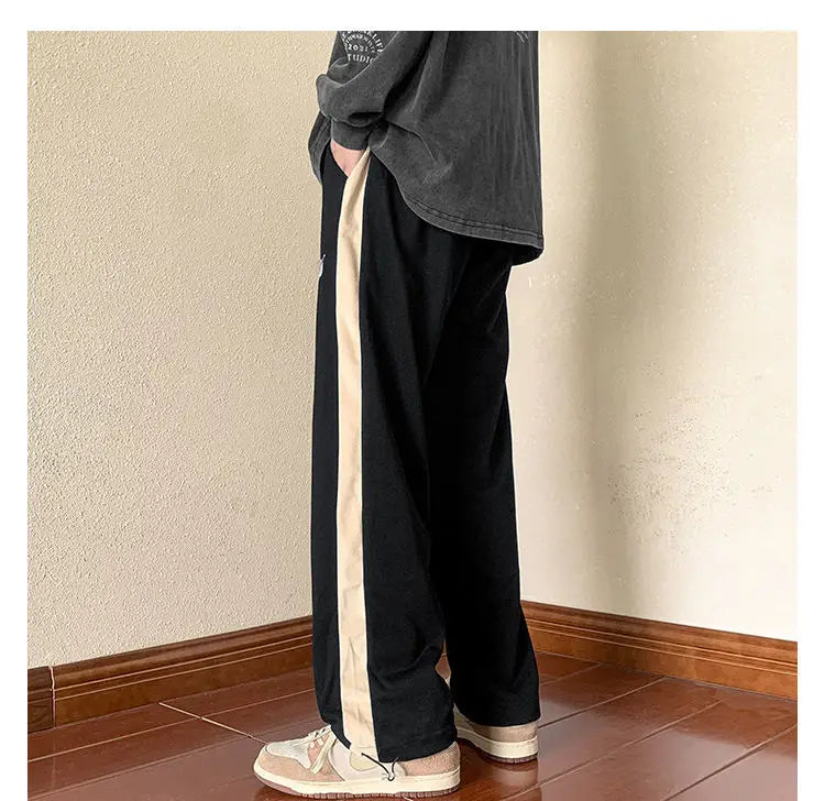 HEARUJOY  -  Wide-leg American Sweatpants Men's Spring Autumn Campus Casual Loose