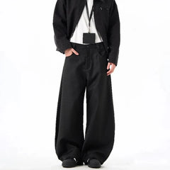 HEARUJOY  -  Mens Casual Pants British Style Wide-Leg Pants Streetwear Fashion Versatile Trend Youth Campus Trousers Men'S Clothing 2025 New