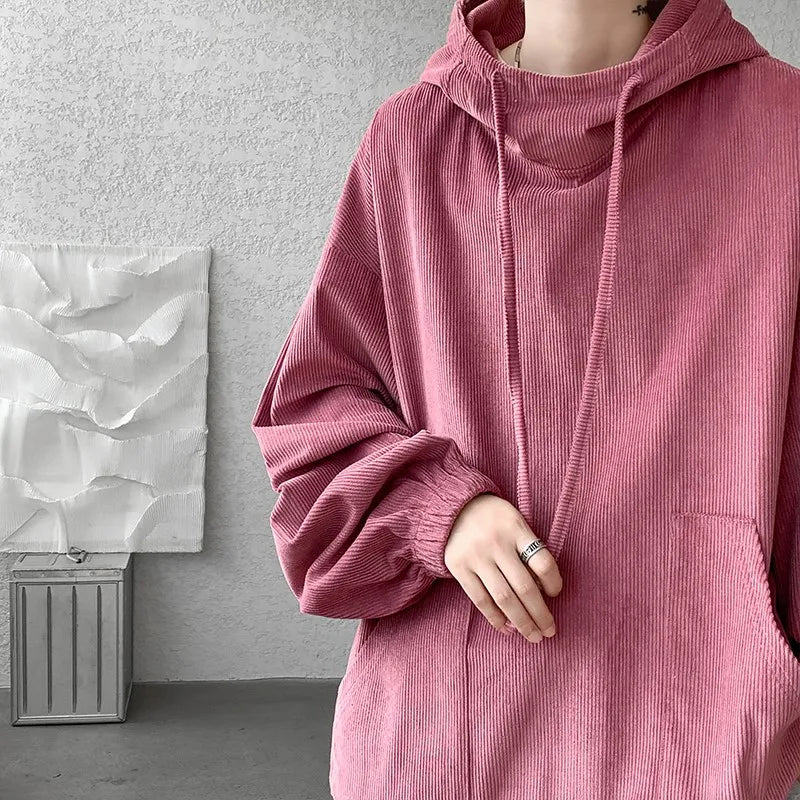 Hearujoy Autumn Stand Collar Hoodies Sweatshirts Men Woman Fashion Pink Black Khaki Hip Hop Hoody Male Brand Casual Loose Tops