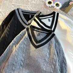 HEARUJOY  -  Men's New Autumn and Winter Sweater Base Shirt Men's V-neck Design All Comfortable Lazy Wind Warm Can Wear Sweater Men