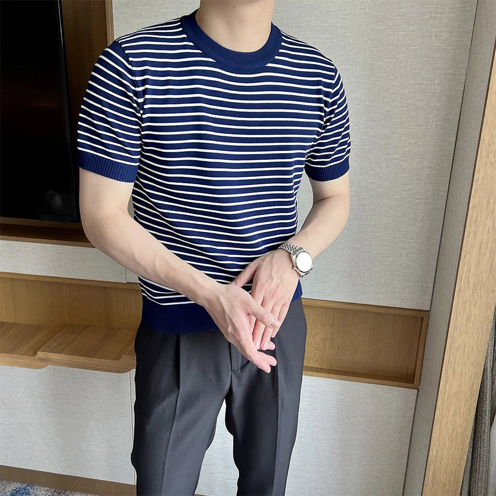 HEARUJOY  -  2XL Men Korean Style T-shirt Applicable Gender Men Korean Style Fashion Summer Casual Outfit Casual Wear For Men