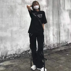 HEARUJOY  -  High Street Black Multi Zipper Jeans Men Streetwear Baggy Wide Leg Jeans 2025 American Straight Casual Loose Denim Cargo Pants