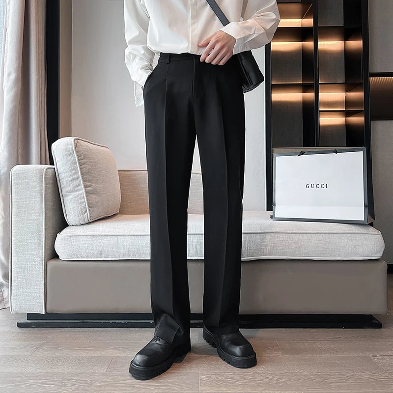 HEARUJOY  -  Black Suit Pants Men Slim Fit Social Mens White Dress Pants Korean Straight Pants Mens Office Formal Trousers Large Size 5XL