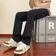 HEARUJOY  -  Y2K Streetwear New Kpop Flare Jeans Cargo Pants Men Clothing Straight Old Vintage Hip Hop Denim Trousers Pantalones Hombre