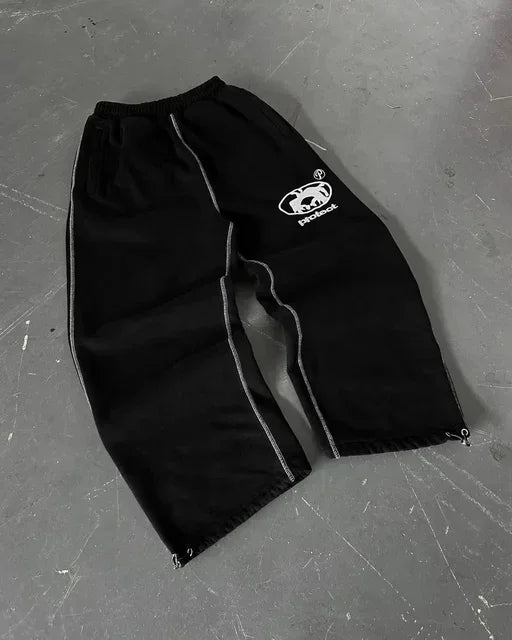 Hearujoy Y2K retro fashion simple striped casual pants for men and women Harajuku straight pants high waist loose hip hop sweatpants
