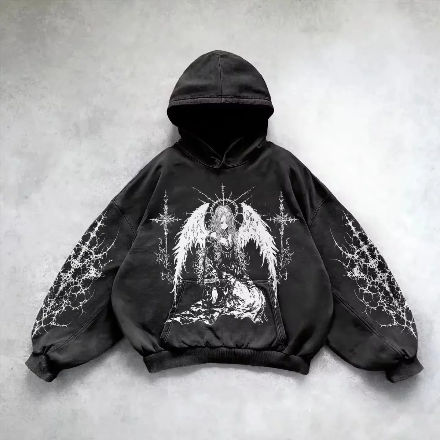 Hearujoy Y2k Gothic Clothing Hoodie Men Women New Goddess Pattern Printing Hip Hop Casual Sweatshirt Selling Personality Retro Streetwear