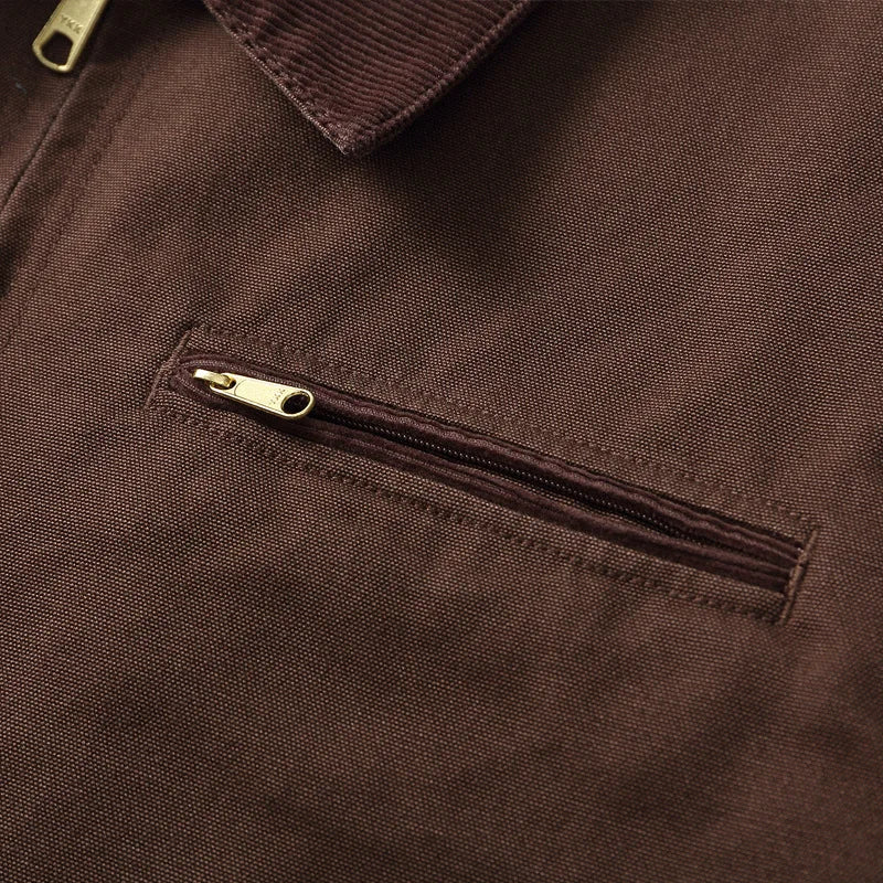 HEARUJOY  -  Classic Detroit Jacket J01 American Vintage Workwear Spring/Fall 100% Cotton Canvas Jacket J97 Loose-Fit Lightweight Coat