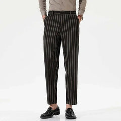 HEARUJOY  -  Men's Spring and Fall New Fashion Striped Business Casual Nine Straight Leg Suit Pants
