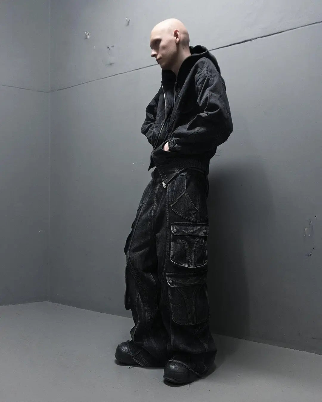Hearujoy Harajuku Y2k Jeans Goth Hip Hop Pattern Oversized Pocket Ripped Black Baggy Jeans Casual New Mens Womens Denim Pants Streetwear