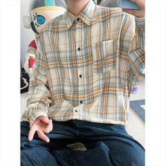HEARUJOY  -  New Arrival Mens Plaid Shirt Long Sleeve Casual Shirts Dress Shirt Classic Shirts Tops Blouse Male Clothes Outerwear