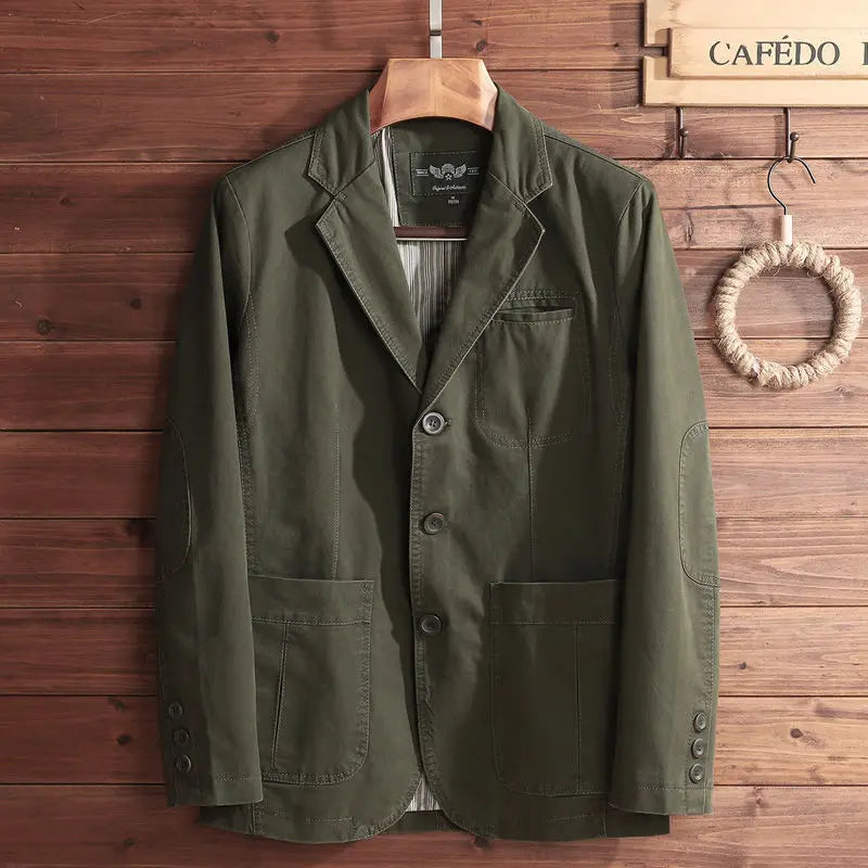 HEARUJOY  -  Casual Spring Autumn Jacket For Men Middle Age Relaxed Fit Blazer Leisure Suit Coat Small Formal Jacket Spring Top