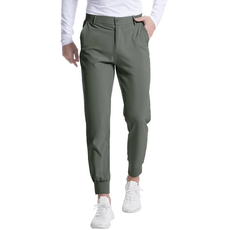HEARUJOY  -  Men's Youth Elastic Golf Jogging Slim Pants Leisure Four Seasons High-grade Sense of Business Casual Pants