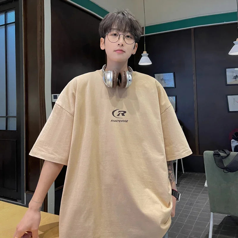 HEARUJOY  -  T Shirt Oversized Cotton For Men White Men's Letter Print T-shirts 5XL Men Casual Wear Summer Tee Shirts Unisex Big Size