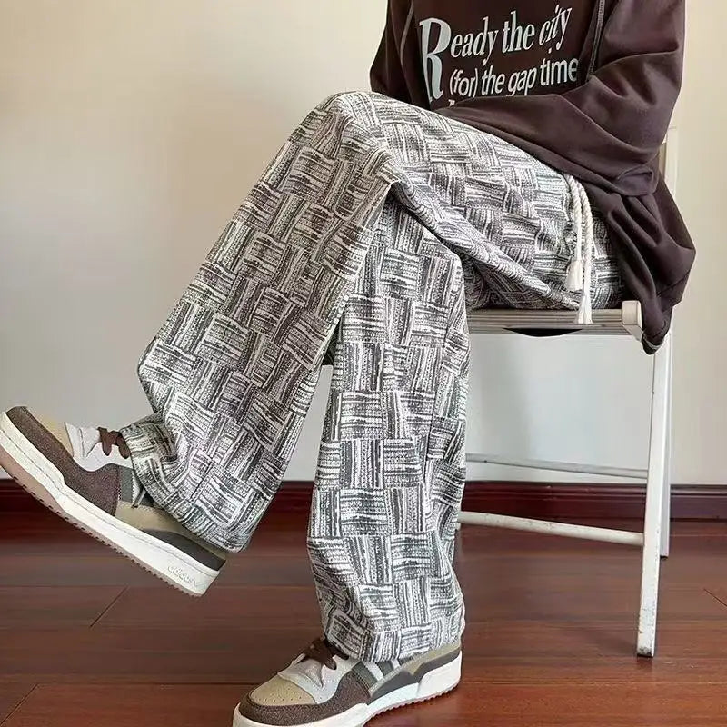 HEARUJOY  -  Summer Straight Chino Corduroy Men's Spring New Fashion Retro Sports Pants Loose Wide-legged Casual