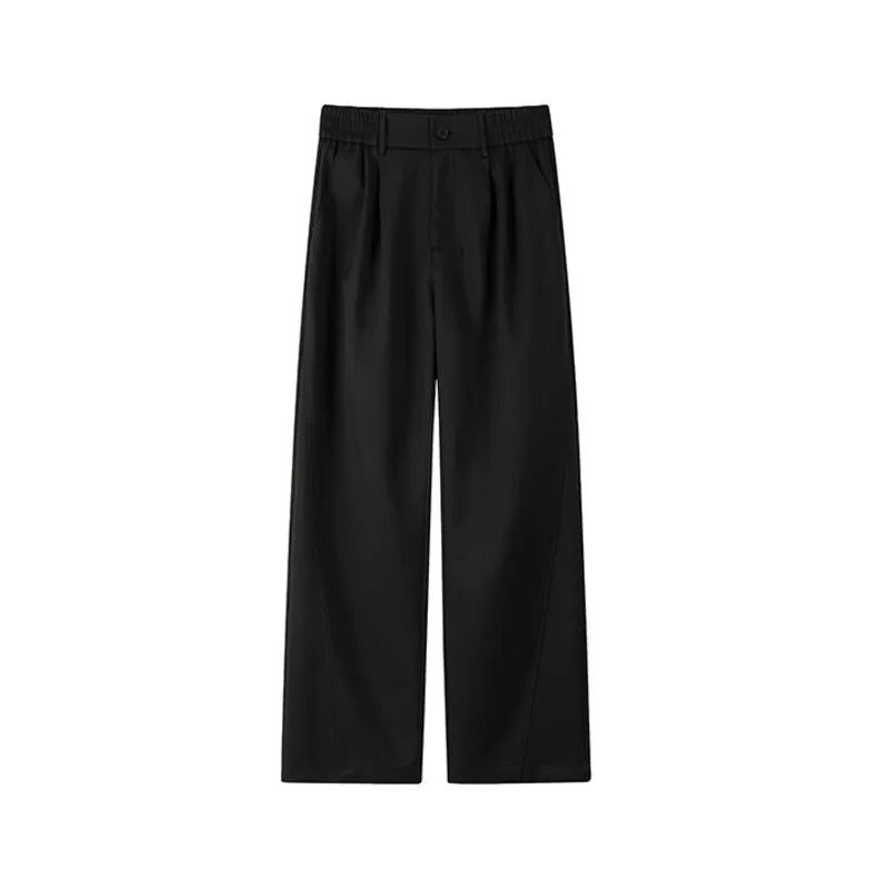 HEARUJOY  -  Black Brown Suit Pants Men Society Mens Dress Pants Korean Loose Casual Straight Pants Mens Office Formal Trousers Large Size