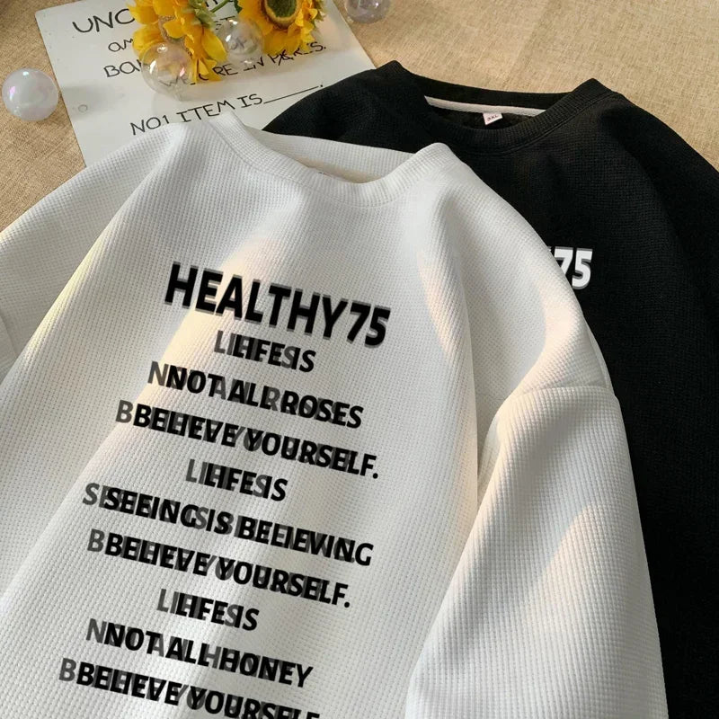 HEARUJOY  -  Men's Oversized Hoodie White Walf Checks Hoodies Oversize for Men Letter Print 5XL Man Casual Wear Hoody Male Sweatshirt