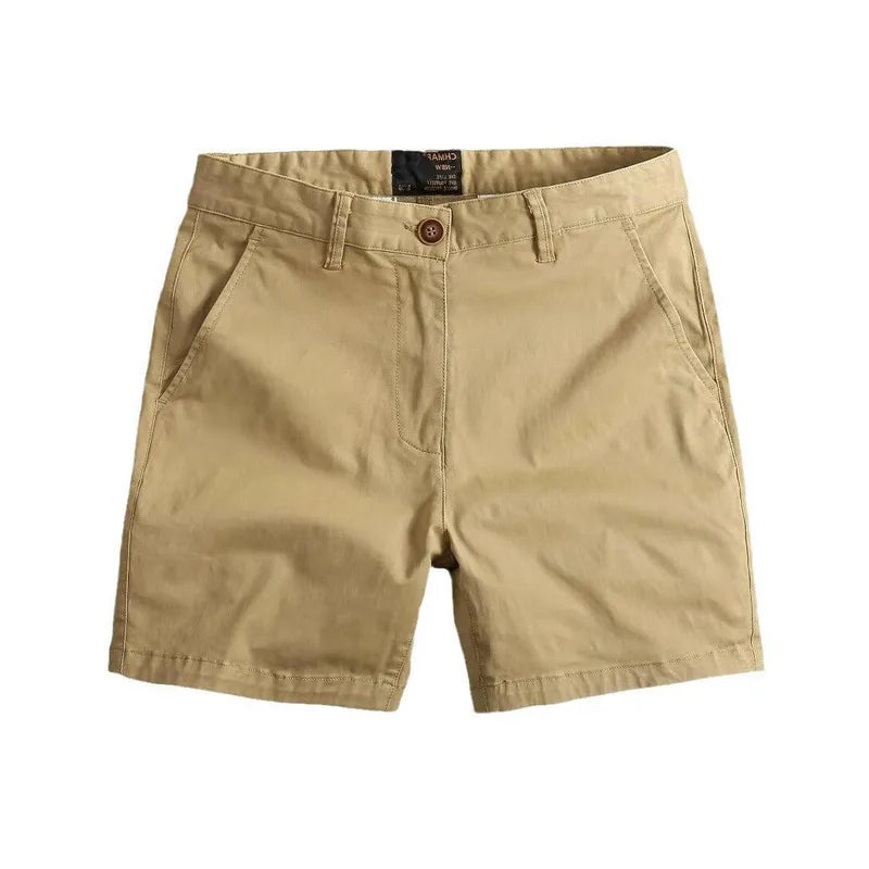 HEARUJOY  -  Summer New Quarter Length Shorts Men Casual Slim Fit Straight Cargo Shorts Stretch Three Quarter Beach Shorts