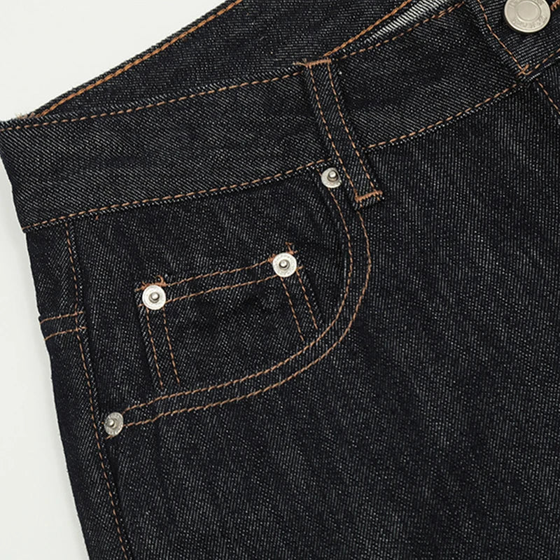 HEARUJOY  -  Streetwear Stylish Men's Jeans 2025 Autumn Fashionable Solid Color All-match Denim Trousers For Mens Outdoor Casual Loose Jeans