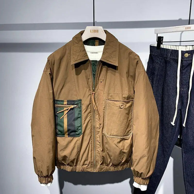 Hearujoy American Casual Fashion Brand Fashion Versatile Work Wear Splicingstyle Sports Jacket Design Sense Casual Jacket for Men
