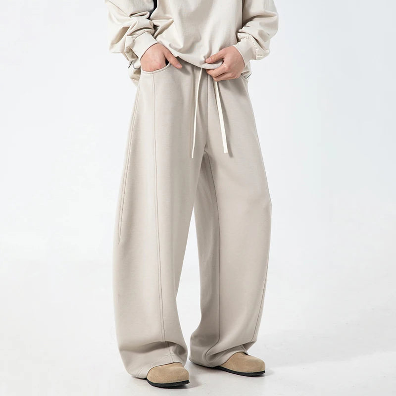 HEARUJOY  -  Men's Casual Pants Summer Autumn New Silhouette Curved Knife Trousers American Style Sports Elastic Waist Sweatpants 9W3472
