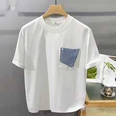 HEARUJOY  -  Summer Trendy Pocket Striped Casual Round Neck Short Sleeve T-Shirt