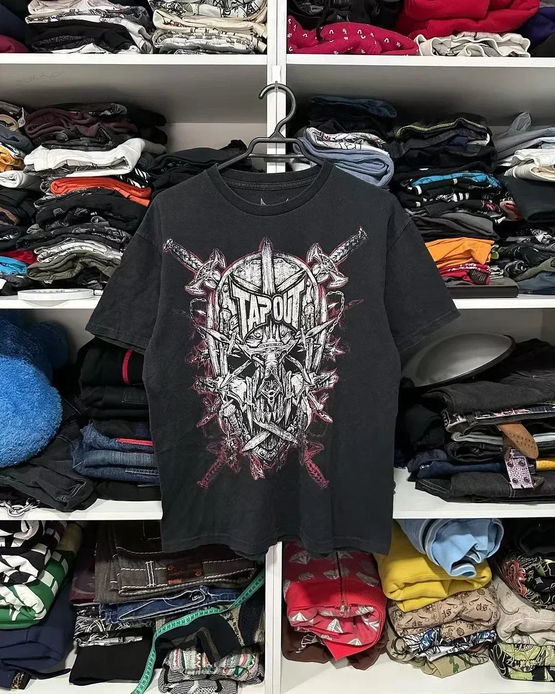 Hearujoy American New Double-Sided Oversized Printed T-shirt Y2K Retro Gothic Pure Cotton Short Sleeve Men Street Hip-Hop Trend Loose Top