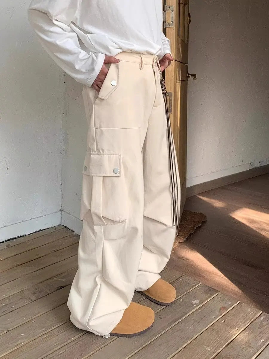 Hearujoy Wide Cargo Pants Men Baggy Oversize Cargo Trousers Male Oversize  Loose Casual Streetwear Hip Hop Pocket Spring