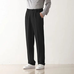 HEARUJOY  -  Anti-wrinkle-free Ironing Trousers for Men Slim Feet High-end Formal Suit Pants Casual Nine-point Pants