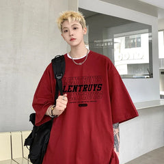 HEARUJOY  -  T Shirt Oversized Cotton For Men White 5XL Men's Letter Print T-shirts Male Casual Wear Summer Tee Shirts Unisex Big Size