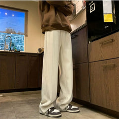 HEARUJOY  -  Japanese Retro Texture Casual Pants Men's Spring Autumn New Straight-leg Sweatpants Loose Trendy Brand Drapey Wide-leg Trousers