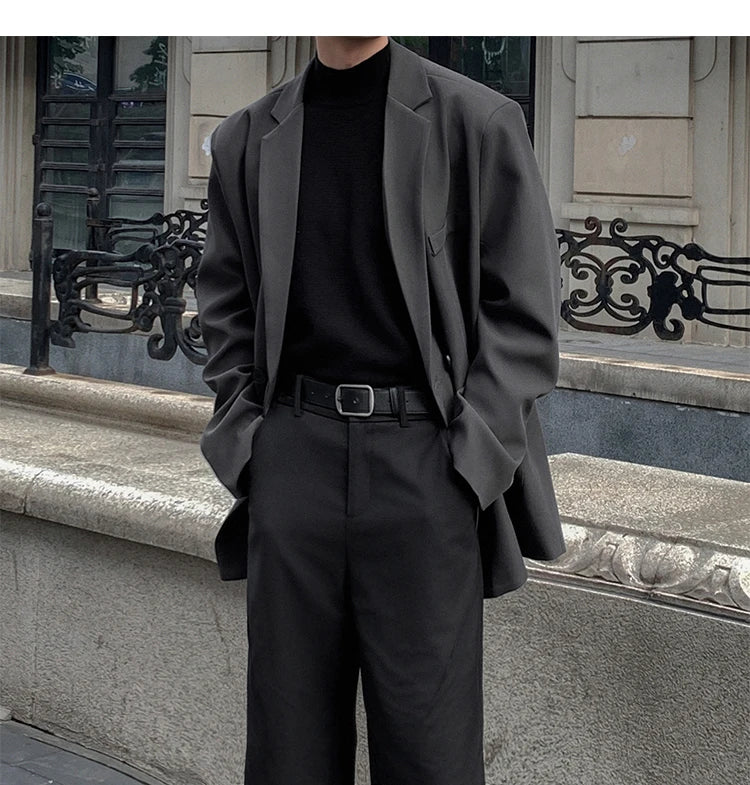 HEARUJOY  -  Spring Summer Men Formal Blazers Men Korean Fashion Loose Casual Dress Jacket Men Harajuku Social Suit Jacket Clothing