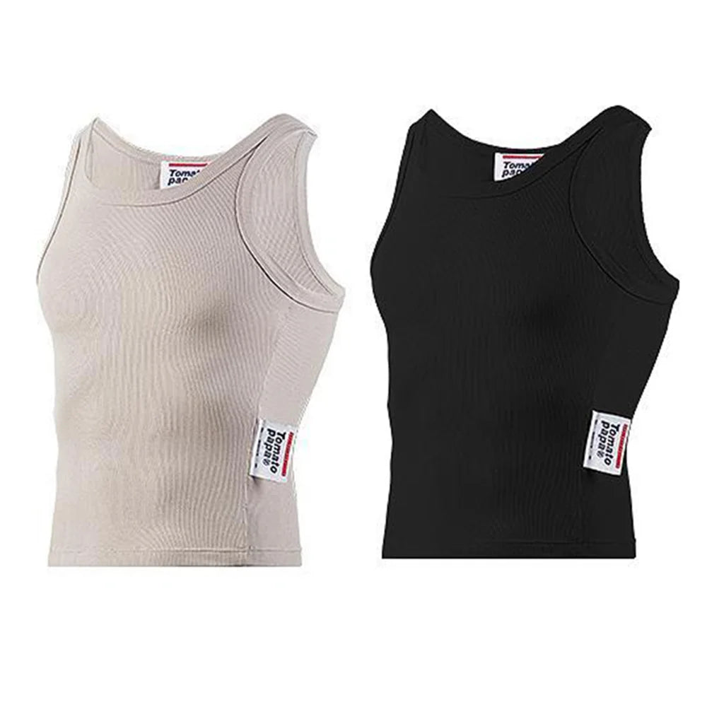 HEARUJOY  -  Mens Training Texture Vest Daily Leisure Breathable Sweat Absorption Quick-Drying Jogging Sports Fitness Stretch Tank Top Men