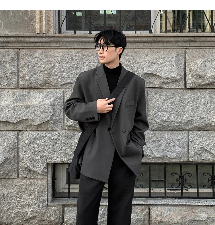 HEARUJOY  -  Spring Summer Men Formal Blazers Men Korean Fashion Loose Casual Dress Jacket Men Harajuku Social Suit Jacket Clothing