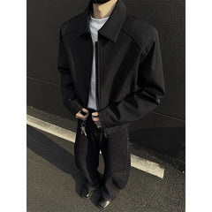 HEARUJOY  -  Spring Short Jacket Men Fashion Casual Black Jacket Men Streetwear Korean Loose Bomber Jacket Mens Motorcycle Jackets Coat M-3XL