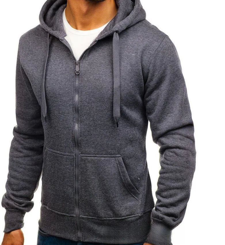 HEARUJOY  -  Mens Zip Up Hoodie Fleece Lined Jacket Winter Warm Pullover Coat with Hood Casual Streetwear Pullover Sweatshirt