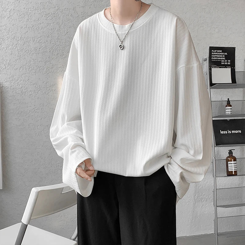 HEARUJOY  -  Spring Mens T Shirt  Hip Hop Casual Tops Tees T Shirt White Big Size Top Men's Clothing Oversized Streetwear Korean Tees