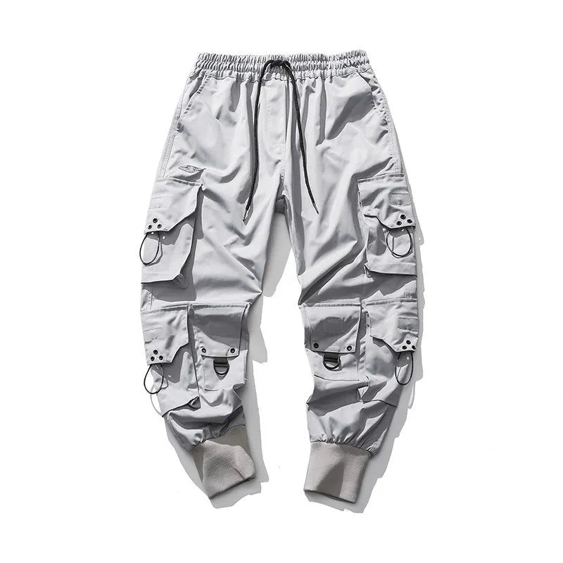 Hearujoy Black Cargo Pants Men Joggers Hip Hop Techwear Pants Hippie Cargo Trousers for Men Streetwear Plus Size Pockets Oversize