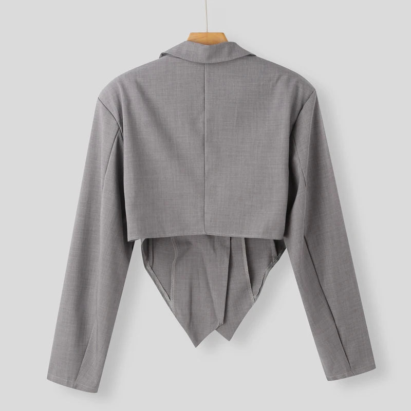 HEARUJOY  -  Spring Autumn Fashion Men Small Suit Set Tailored Collar Long Sleeve Irregular Tops And Straight Pants Two Piece Sets Loose Outf