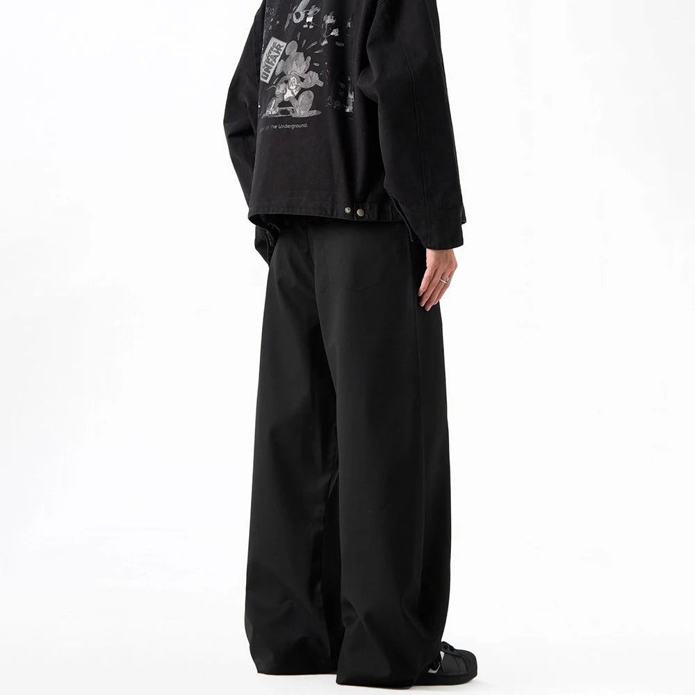 HEARUJOY  -  Mens Casual Pants British Style Wide-Leg Pants Streetwear Fashion Versatile Trend Youth Campus Trousers Men'S Clothing 2025 New