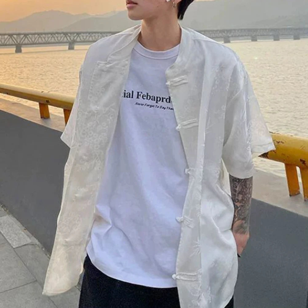 HEARUJOY  -  For Daily Wear Loose Short Sleeve Shirt Casual Summer Tops Casual Wear New Condition Polyester Fabric Regular Length