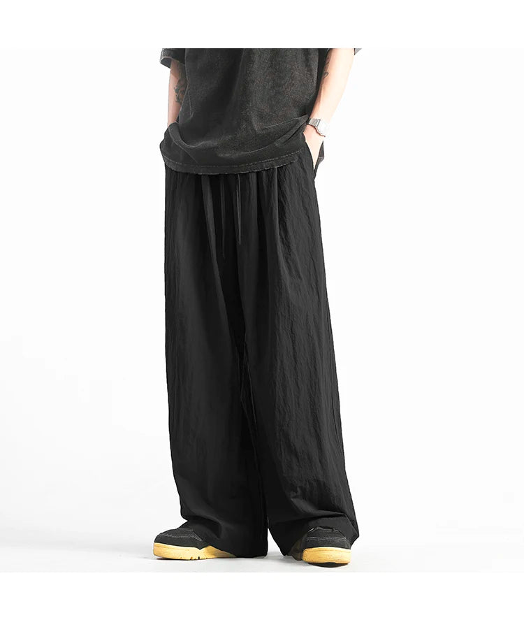 HEARUJOY  -  Y2K Men Streetwear Cargo Pants Korean Cotton Line Trousers Men Wide Leg Pants Solid Color Loose Joggers Baggy Harem Pants