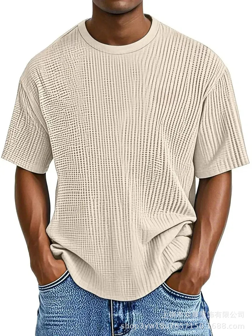HEARUJOY  -  New Men's Summer Short-sleeved T-shirt, Casual and Versatile Round-neck Thin Top