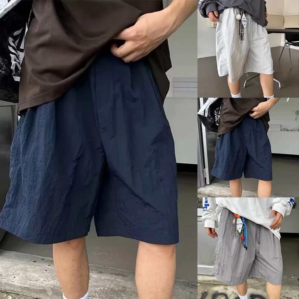 HEARUJOY  -  Beach Wear XL 2XL Casual Summer Pants Summer Breathable Shorts Gym Jogger Quick Drying Shorts Elastic Waist Knee Length