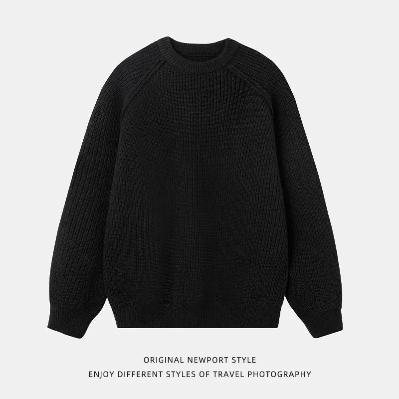 Hearujoy Winter Thick Sweater Men Warm Retro Knitted Pullover Men Streetwear Korean Loose Long Sleeved Sweater Mens Jumper Clothes M-2XL